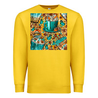 Lemon american football coffee cups with butterfly and leopard seamless patt Premium Sweatshirt - BundleAndBundleShop