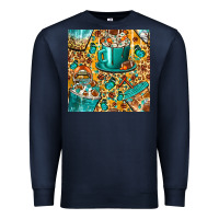 Navy american football coffee cups with butterfly and leopard seamless patt Premium Sweatshirt - BundleAndBundleShop