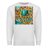 Oatmeal Heather american football coffee cups with butterfly and leopard seamless patt Premium Sweatshirt - BundleAndBundleShop