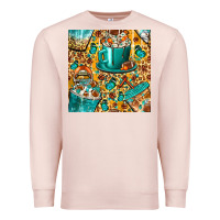 Pale Pink american football coffee cups with butterfly and leopard seamless patt Premium Sweatshirt - BundleAndBundleShop