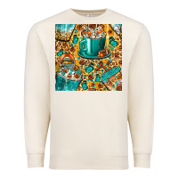 Sandshell american football coffee cups with butterfly and leopard seamless patt Premium Sweatshirt - BundleAndBundleShop