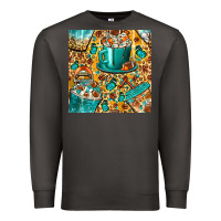 Smoke american football coffee cups with butterfly and leopard seamless patt Premium Sweatshirt - BundleAndBundleShop