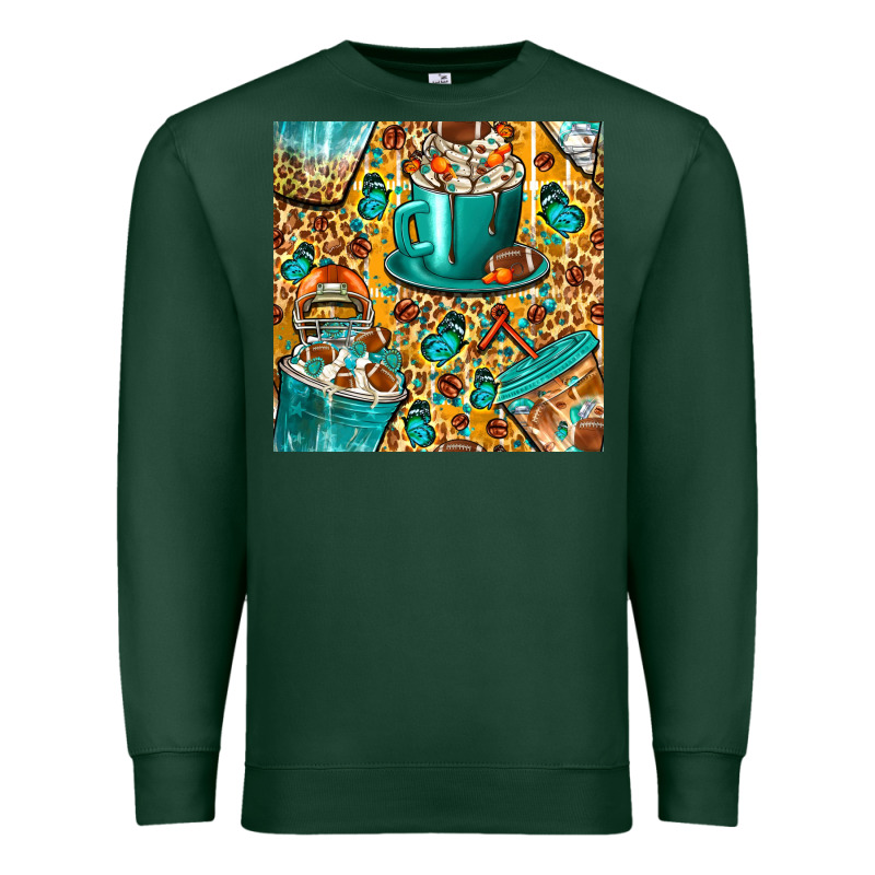 American Football Coffee Cups With Butterfly And Leopard Seamless Patt Premium Sweatshirt by BundleAndBundleShop | Teevron