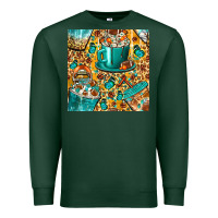Sports Green american football coffee cups with butterfly and leopard seamless patt Premium Sweatshirt - BundleAndBundleShop