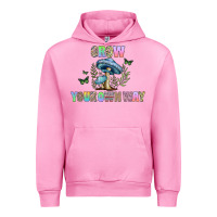 Fuchsia Pink grow your own way Urban Hoodie - CowhideDigitalArt