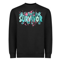 Black I am a survivor teal ribbon Ovarian Cancer Heavyweight Sweatshirt - NancyCooperArtShop