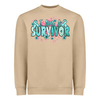 I Am A Survivor Teal Ribbon Ovarian Cancer Heavyweight Sweatshirt | Teevron