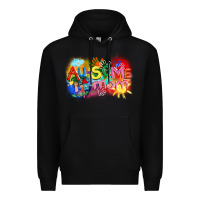 Black Au-some mom Autism Premium Hoodie - FaDigitalArtStudio