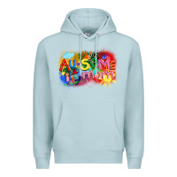 Blue Mist Au-some mom Autism Premium Hoodie - FaDigitalArtStudio