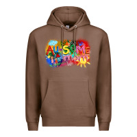 Chestnut Au-some mom Autism Premium Hoodie - FaDigitalArtStudio