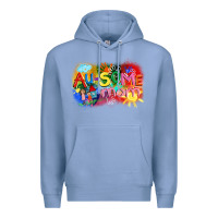 Colony Blue Au-some mom Autism Premium Hoodie - FaDigitalArtStudio