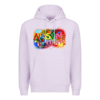 Lilac Au-some mom Autism Premium Hoodie - FaDigitalArtStudio