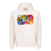 Pale Pink Au-some mom Autism Premium Hoodie - FaDigitalArtStudio
