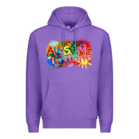 Purple Au-some mom Autism Premium Hoodie - FaDigitalArtStudio