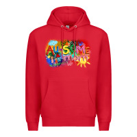 Red Au-some mom Autism Premium Hoodie - FaDigitalArtStudio