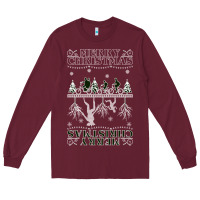 Burgundy Merry Christmas Long Sleeve Tee - Bettercallsaul