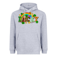 Heather Grey lucky gnome St. Patricks Day Heavyweight Hoodie - FaDigitalArtStudio