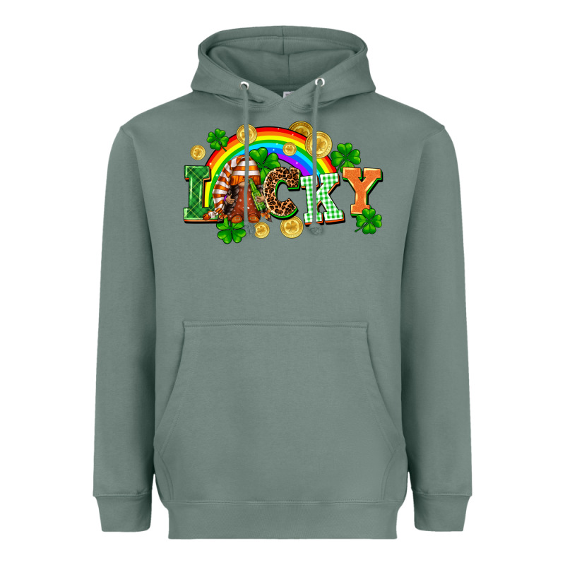 Lucky Gnome St. Patricks Day Heavyweight Hoodie by FaDigitalArtStudio | Teevron