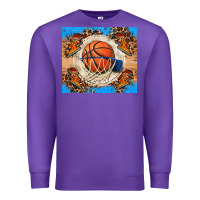 Purple basketball Premium Sweatshirt - FaDigitalArtStudio
