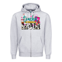 Heather Grey Teacher Mom Mother's Day Zipper Hoodie - HowdyJamesFarm