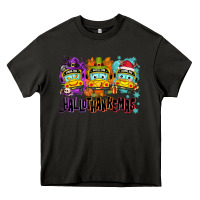 Asphalt Happy Hallothanksmas school bus Heavy Core Tee - NancyCooperArtShop