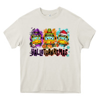 Cream Happy Hallothanksmas school bus Heavy Core Tee - NancyCooperArtShop