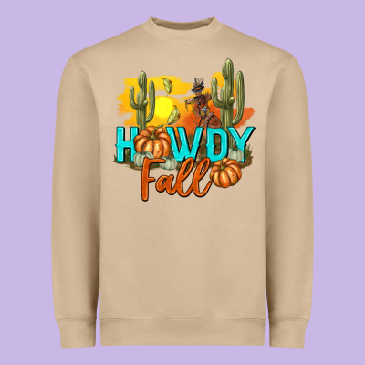 Howdy Fall Heavyweight Sweatshirt Designed By Texasbilliewilder