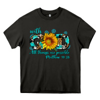 Asphalt with god all things are possible sunflower Heavy Core Tee - AdoDesignShop