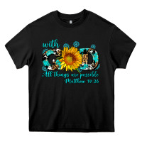 Black with god all things are possible sunflower Heavy Core Tee - AdoDesignShop