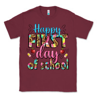 Burgundy happy first day of school Classic Tee - BundleAndBundleShop