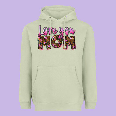 Love You Mom Mother's Day Heavyweight Hoodie Designed By Fadigitalartstudio