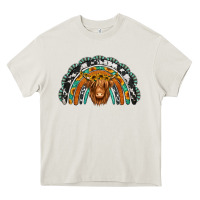 Cream turquoise cowhide sunflower headband highland cow Heavy Core Tee - Jasminsmagicworld