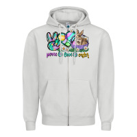 Dove Grey Peace love Easter Day Zipper Hoodie - CowGirlArtShop