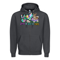 Smoke Peace love Easter Day Zipper Hoodie - CowGirlArtShop