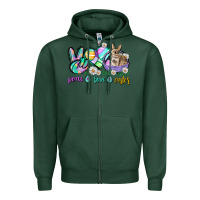 Sports Green Peace love Easter Day Zipper Hoodie - CowGirlArtShop