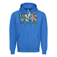True Royal Peace love Easter Day Zipper Hoodie - CowGirlArtShop
