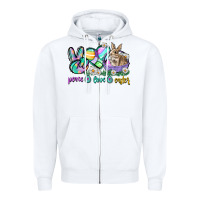 White Peace love Easter Day Zipper Hoodie - CowGirlArtShop