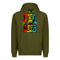 Army Green free dad hugs Premium Hoodie - OliviaCreatesArt