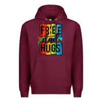 Burgundy free dad hugs Premium Hoodie - OliviaCreatesArt
