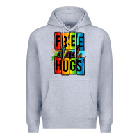 Heather Grey free dad hugs Premium Hoodie - OliviaCreatesArt