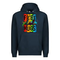 Navy free dad hugs Premium Hoodie - OliviaCreatesArt