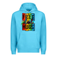 Ocean Blue free dad hugs Premium Hoodie - OliviaCreatesArt