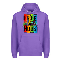 Purple free dad hugs Premium Hoodie - OliviaCreatesArt