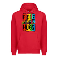 Red free dad hugs Premium Hoodie - OliviaCreatesArt