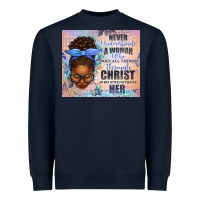Navy Never Underestimate a Woman Who Does Heavyweight Sweatshirt - texasbilliewilder