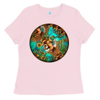 Bubblegum Pink western pattern circle Ladies Tee - Jasminsmagicworld