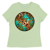 Matcha western pattern circle Ladies Tee - Jasminsmagicworld