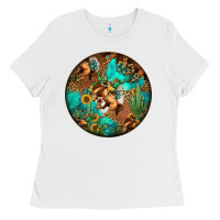 White western pattern circle Ladies Tee - Jasminsmagicworld