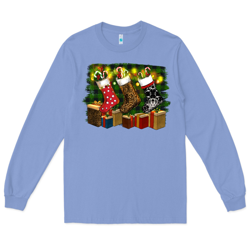 Christmas Santa Socks Long Sleeve Tee by RanaPortraitStore | Teevron