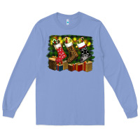 Colony Blue Christmas Santa Socks Long Sleeve Tee - RanaPortraitStore